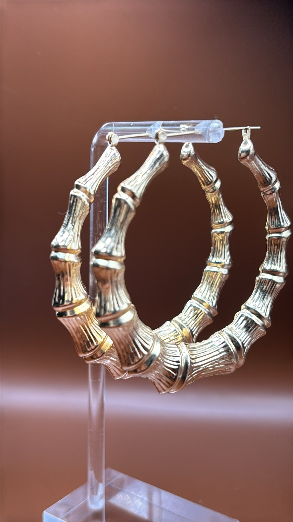 14K Gold Square Bamboo Hoop Earrings – The First Pair, Reimagined (10.5g)