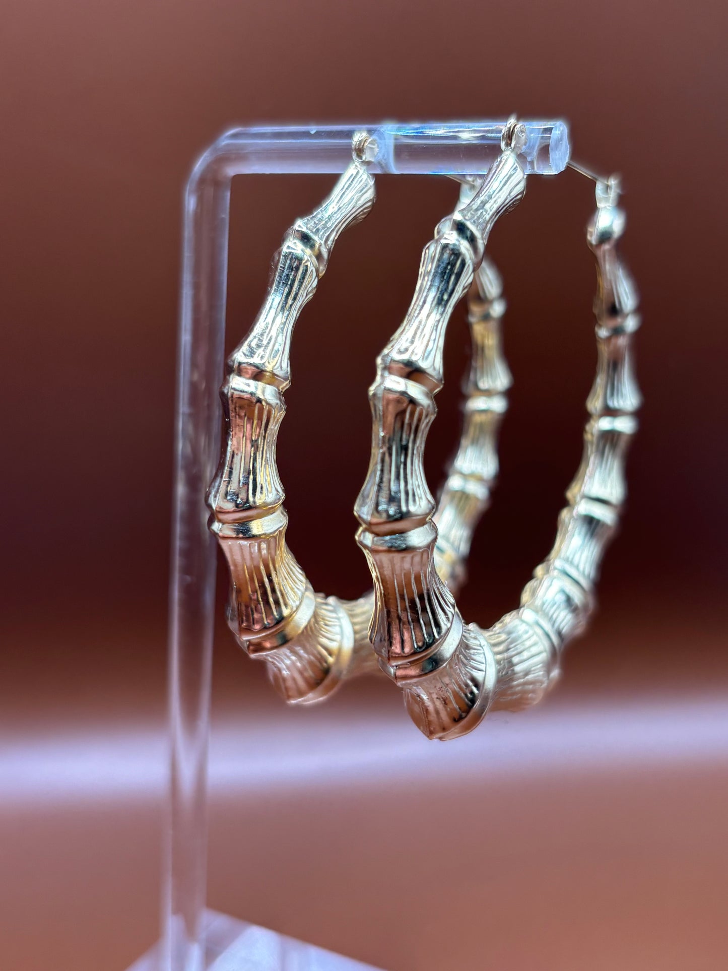 14K Gold Square Bamboo Hoop Earrings – The First Pair, Reimagined (10.5g)