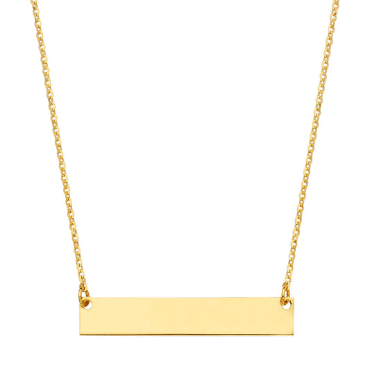 14K Gold Plain ID Necklace – Custom Coordinates & Dates (3.45g)